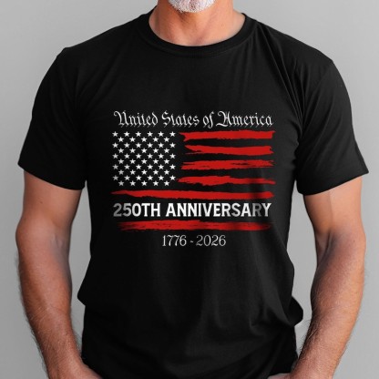 USA 250th Anniversary Shirt, 1776 2026 Patriotic Tee, United States Bicentennial Shirt, American Flag Shirt for Men July 4th Gift