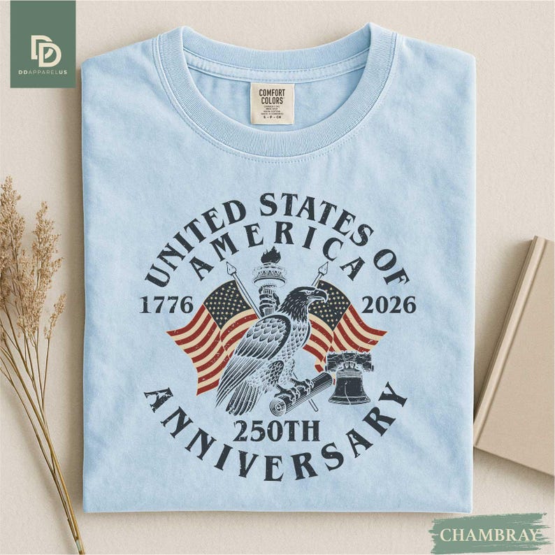 USA 250th Anniversary Comfort Colors Shirt, USA Flag Vintage T-Shirt, Usa 250th anniversary Independence Day Tee, 4th of July Patriotic Gift