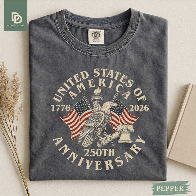 USA 250th Anniversary Comfort Colors Shirt, USA Flag Vintage T-Shirt, Usa 250th anniversary Independence Day Tee, 4th of July Patriotic Gift