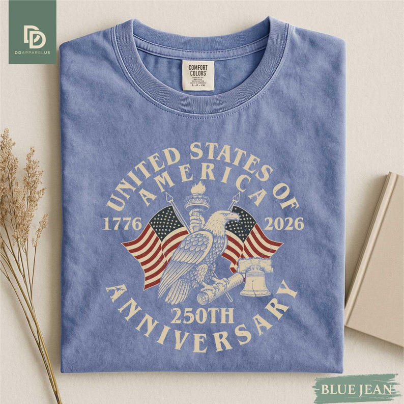 USA 250th Anniversary Comfort Colors Shirt, USA Flag Vintage T-Shirt, Usa 250th anniversary Independence Day Tee, 4th of July Patriotic Gift