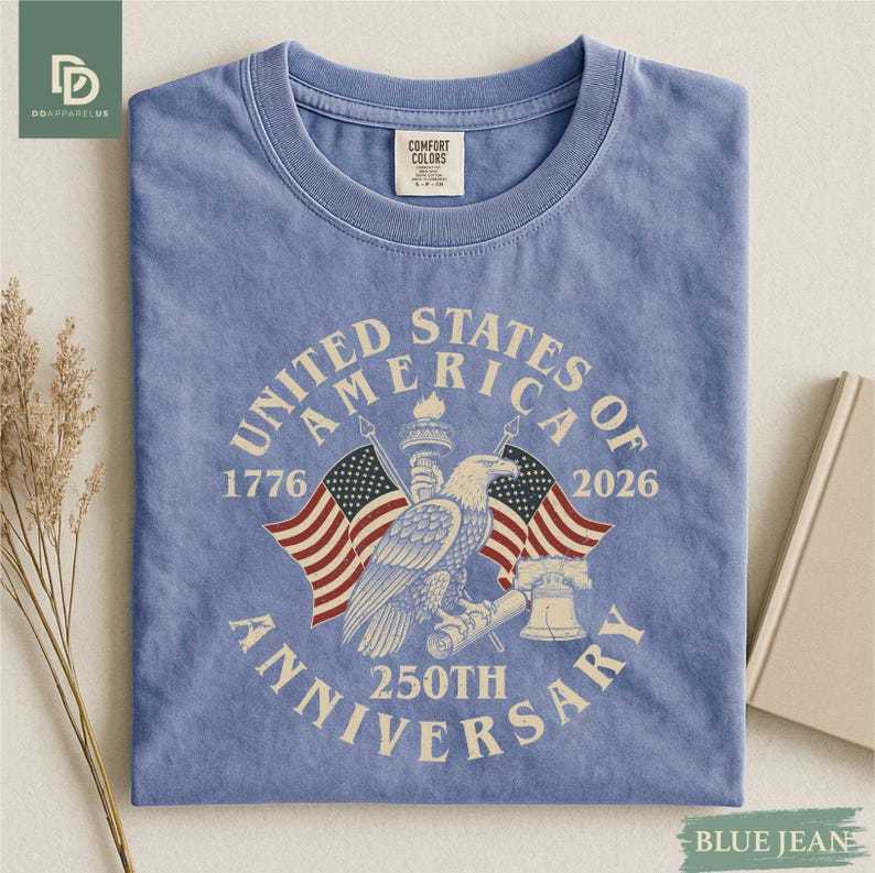USA 250th Anniversary Comfort Colors Shirt, USA Flag Vintage T-Shirt, Usa 250th anniversary Independence Day Tee, 4th of July Patriotic Gift