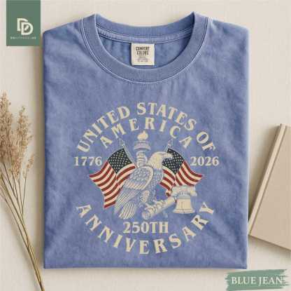 USA 250th Anniversary Comfort Colors Shirt, USA Flag Vintage T-Shirt, Usa 250th anniversary Independence Day Tee, 4th of July Patriotic Gift