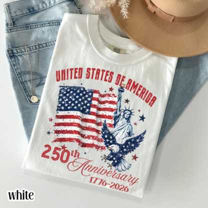 Comfort Colors United States of America 250th Anniversary Shirt Patriotic Vintage Flag 4th of July Tee 250 Years of Independence T-Shirt