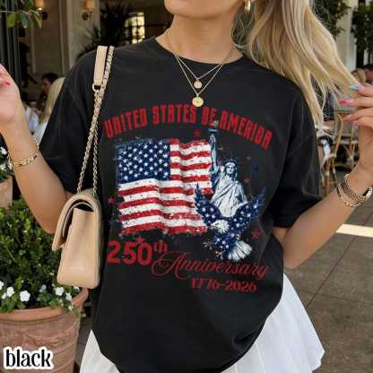 Comfort Colors United States of America 250th Anniversary Shirt Patriotic Vintage Flag 4th of July Tee 250 Years of Independence T-Shirt