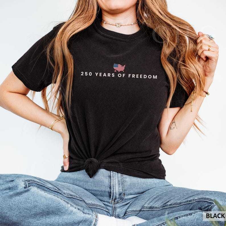 250 Years Of Freedom Shirt USA Anniversary Shirt Freedom Tee American 250 Merchandise 4th of July Shirt Youth-Adult XS-3XL