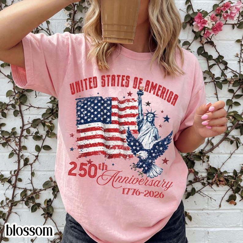 Comfort Colors United States of America 250th Anniversary Shirt Patriotic Vintage Flag 4th of July Tee 250 Years of Independence T-Shirt