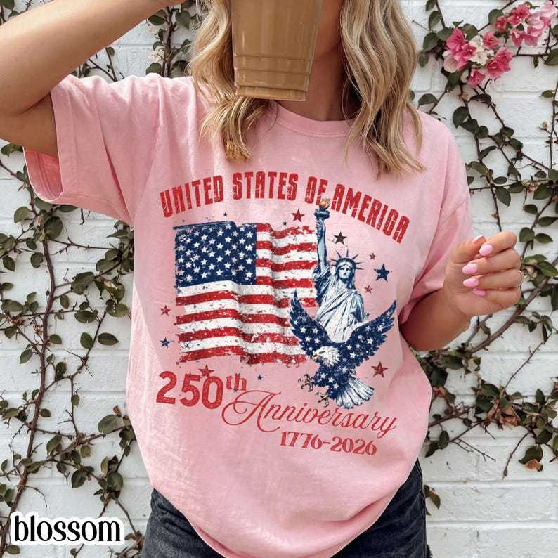 Comfort Colors United States of America 250th Anniversary Shirt Patriotic Vintage Flag 4th of July Tee 250 Years of Independence T-Shirt