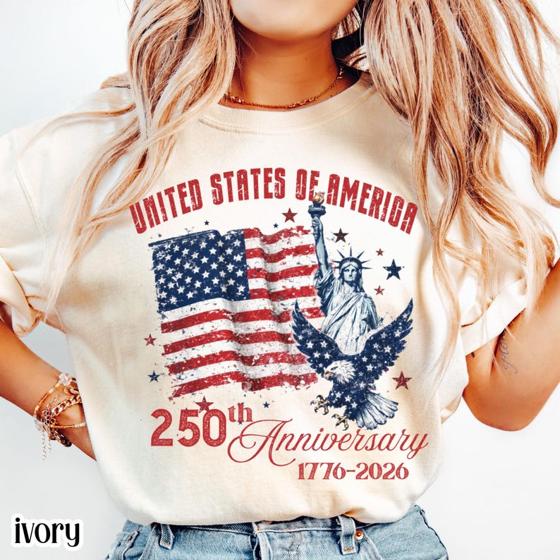 Comfort Colors United States of America 250th Anniversary Shirt Patriotic Vintage Flag 4th of July Tee 250 Years of Independence T-Shirt