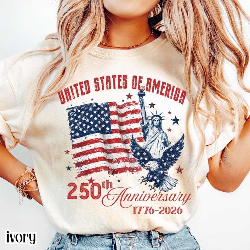 Comfort Colors United States of America 250th Anniversary Shirt Patriotic Vintage Flag 4th of July Tee 250 Years of Independence T-Shirt