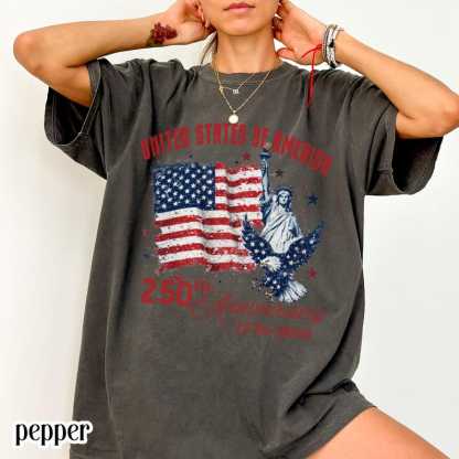 Comfort Colors United States of America 250th Anniversary Shirt Patriotic Vintage Flag 4th of July Tee 250 Years of Independence T-Shirt