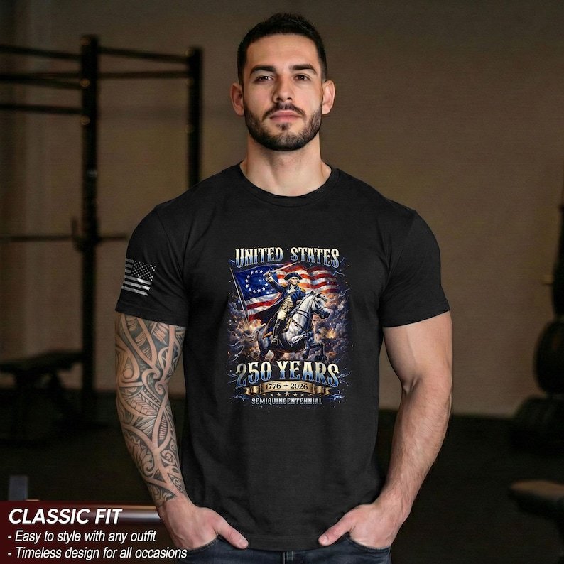 Retro 250th Anniversary of The United States Shirt, USA Independence Day T shirt, Semiquincentennial 1776 2026, American Flag Patriots Gifts