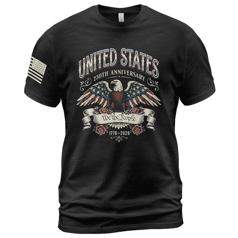 Retro 250th Anniversary of The United States Shirt, USA Independence Day T shirt, Semiquincentennial 1776 2026, American Flag Patriots Gifts