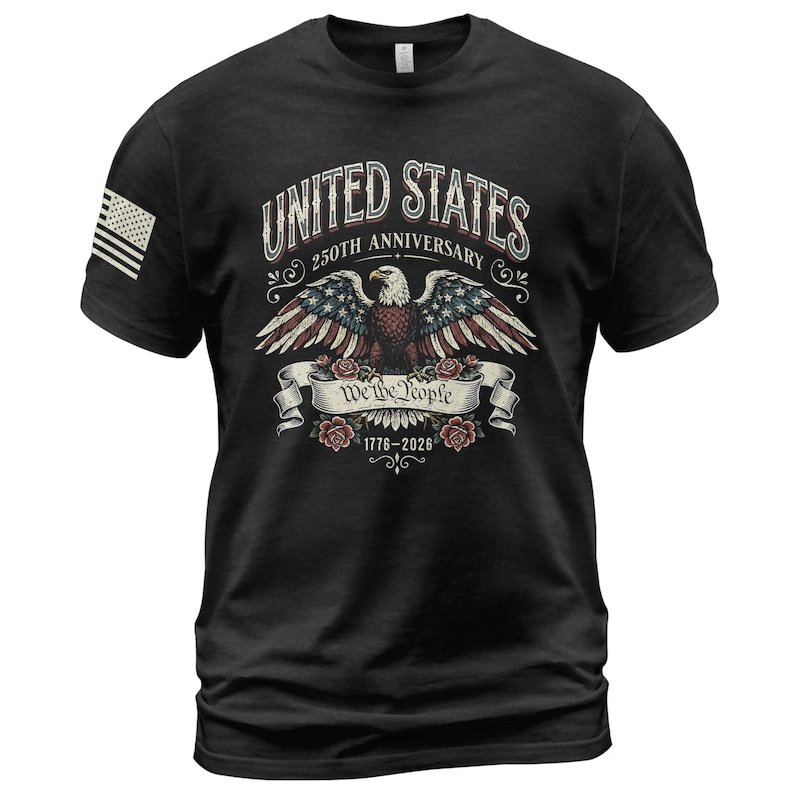 Retro 250th Anniversary of The United States Shirt, USA Independence Day T shirt, Semiquincentennial 1776 2026, American Flag Patriots Gifts