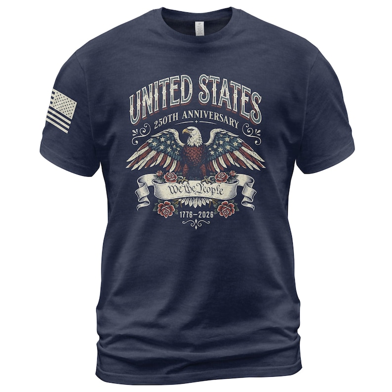 Retro 250th Anniversary of The United States Shirt, USA Independence Day T shirt, Semiquincentennial 1776 2026, American Flag Patriots Gifts