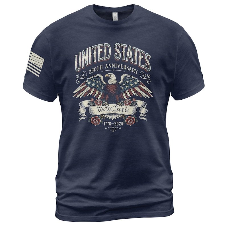 Retro 250th Anniversary of The United States Shirt, USA Independence Day T shirt, Semiquincentennial 1776 2026, American Flag Patriots Gifts