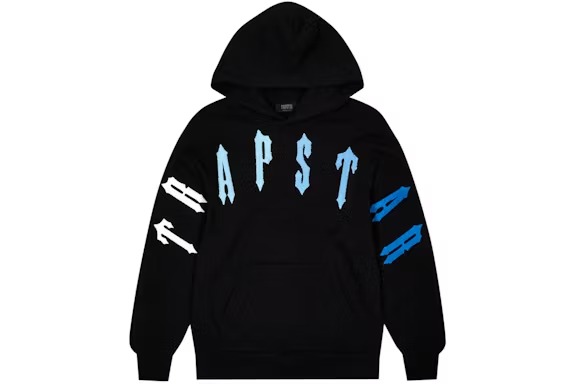 Trapstar Irongate Arch Chenille Hoodie Black Gradient Blue