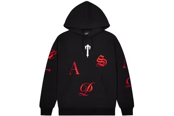 Trapstar Script Hoodie black & red