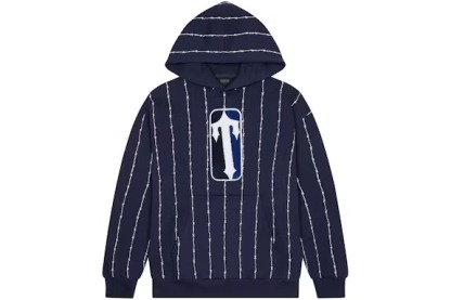 Trapstar Trap League Chenille Hoodie Navy Pinstripe