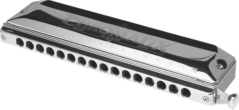 Suzuki Chromatix SCX48A - Harmonica chromatique 12 trous en la argenté avec étui ABS-Lamiahaven