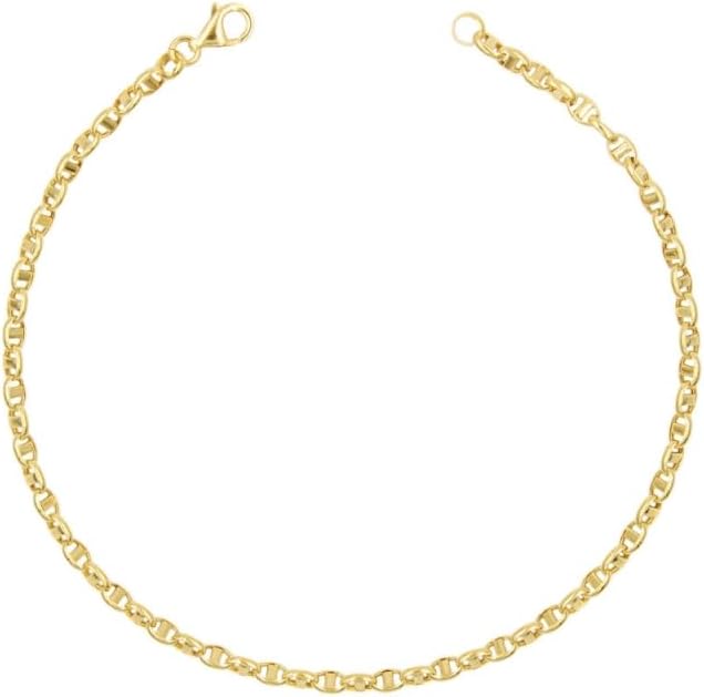 Bracelet homme or jaune maille marine alternée - bracelet italien avec fermoir griffe de homard-Lamiahaven