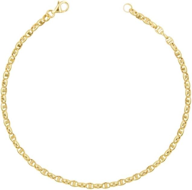 Bracelet homme or jaune maille marine alternée - bracelet italien avec fermoir griffe de homard-Lamiahaven