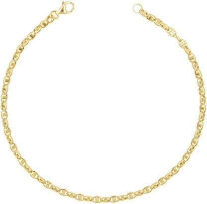 Bracelet homme or jaune maille marine alternée - bracelet italien avec fermoir griffe de homard-Lamiahaven
