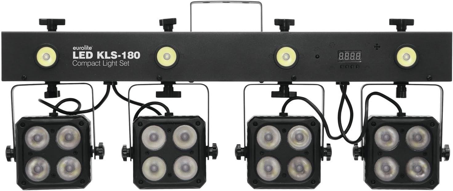Eurolite LED KLS 180 - compact light set noir - jeu de spots et effets LED multicolore pour scène DJ soirée-Lamiahaven