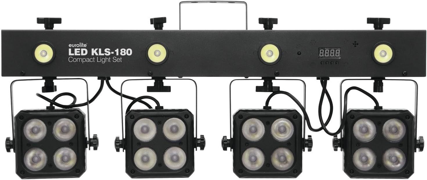 Eurolite LED KLS 180 - compact light set noir - jeu de spots et effets LED multicolore pour scène DJ soirée-Lamiahaven