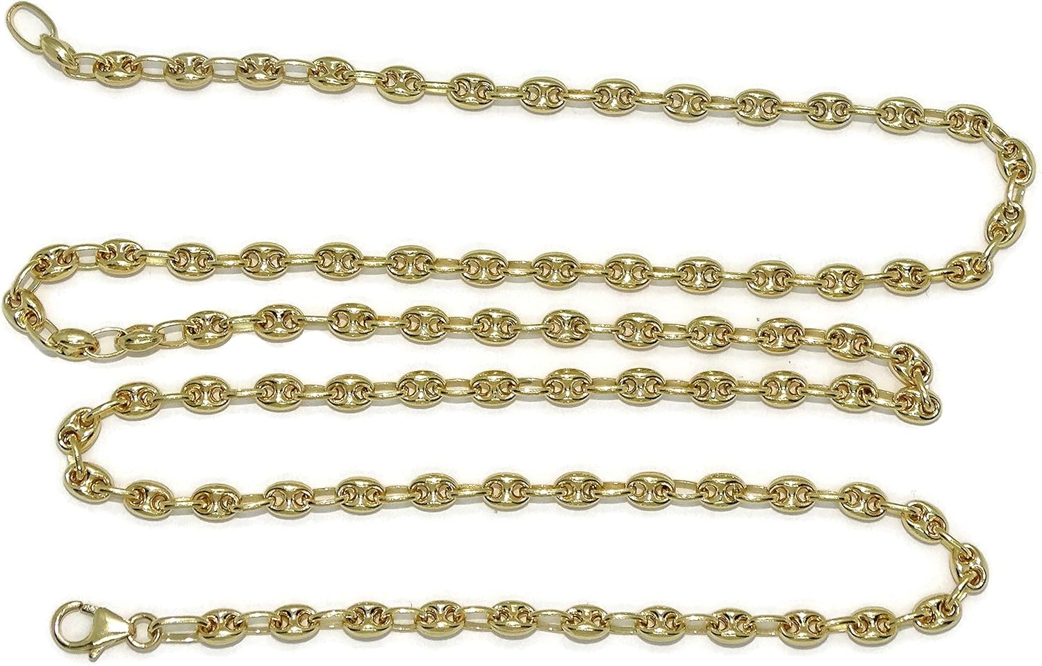 Chaîne Never say Never - chaîne faucon or jaune 18 carats - 60 cm - fermoir mousqueton - homme ou femme-Lamiahaven
