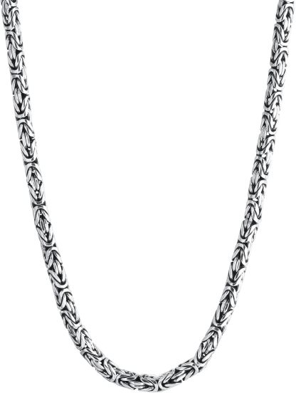 Kuzzoi collier byzantin homme argent sterling 925 massif - chaîne 5 mm longueur 50 cm - fermoir mousqueton-Lamiahaven