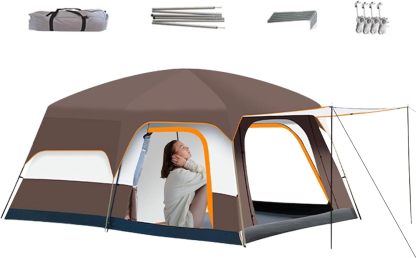 Renchey tente familiale cabine - Tente camping multi chambres en tissu Oxford pour plage pique nique jardin festival voyage et randonnée-Lamiahaven