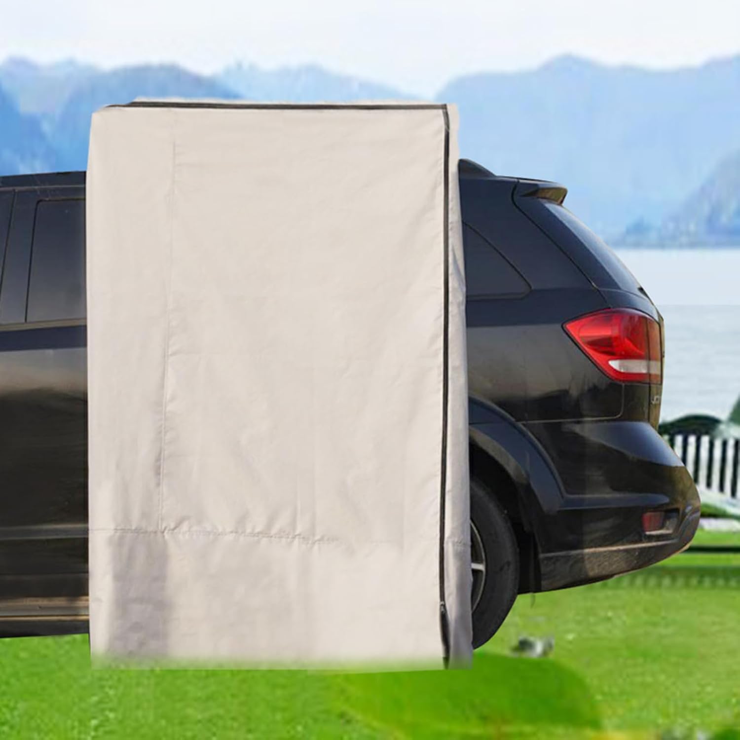 Tente de douche latérale voiture - Auvent SUV kaki pour camping intimité salle de douche portable 100 cm par 100 cm par 200 cm-Lamiahaven