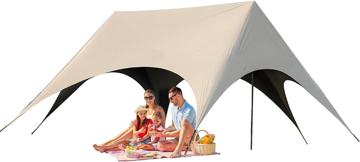 Hogvinnatil auvent de tente extérieur - abri camping rapide anti vent avec moustiquaire - piscine plage jardin barbecue-Lamiahaven