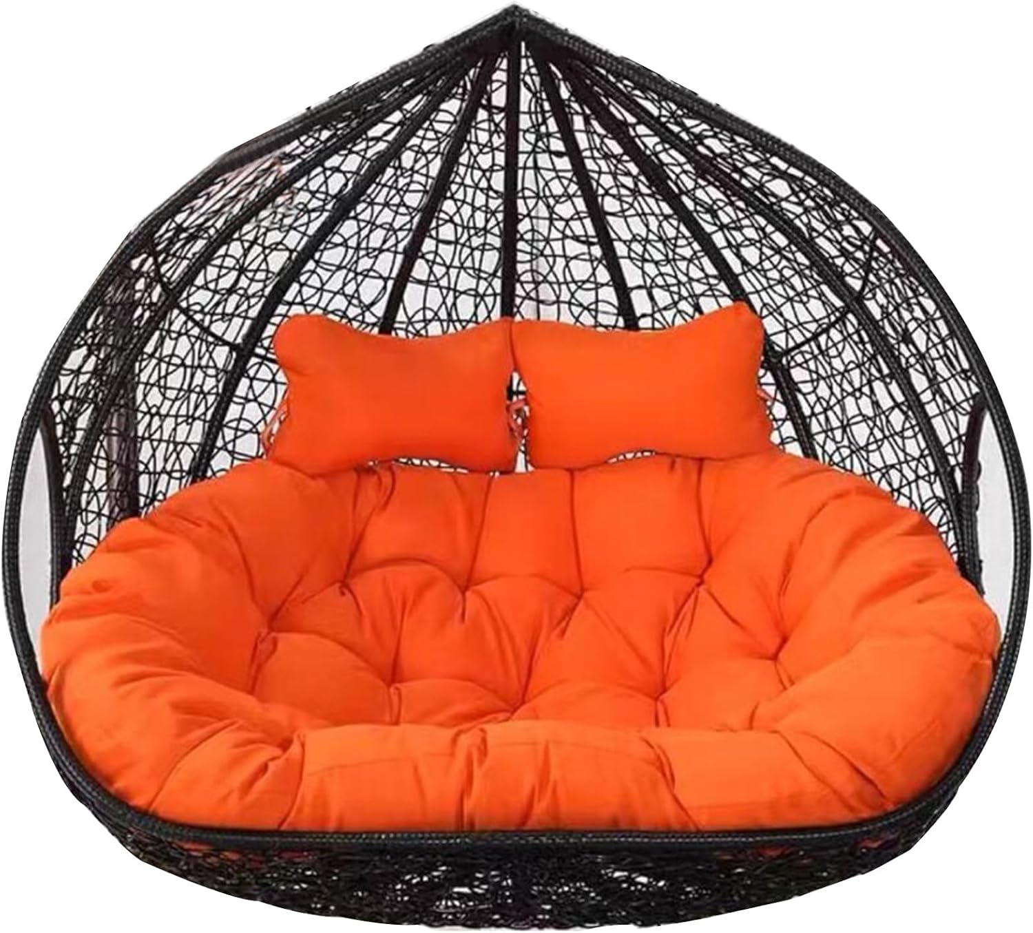 Coussin orange rouge pour chaise hamac deux places - balancelle extérieure - 170 par 120 cm-Lamiahaven