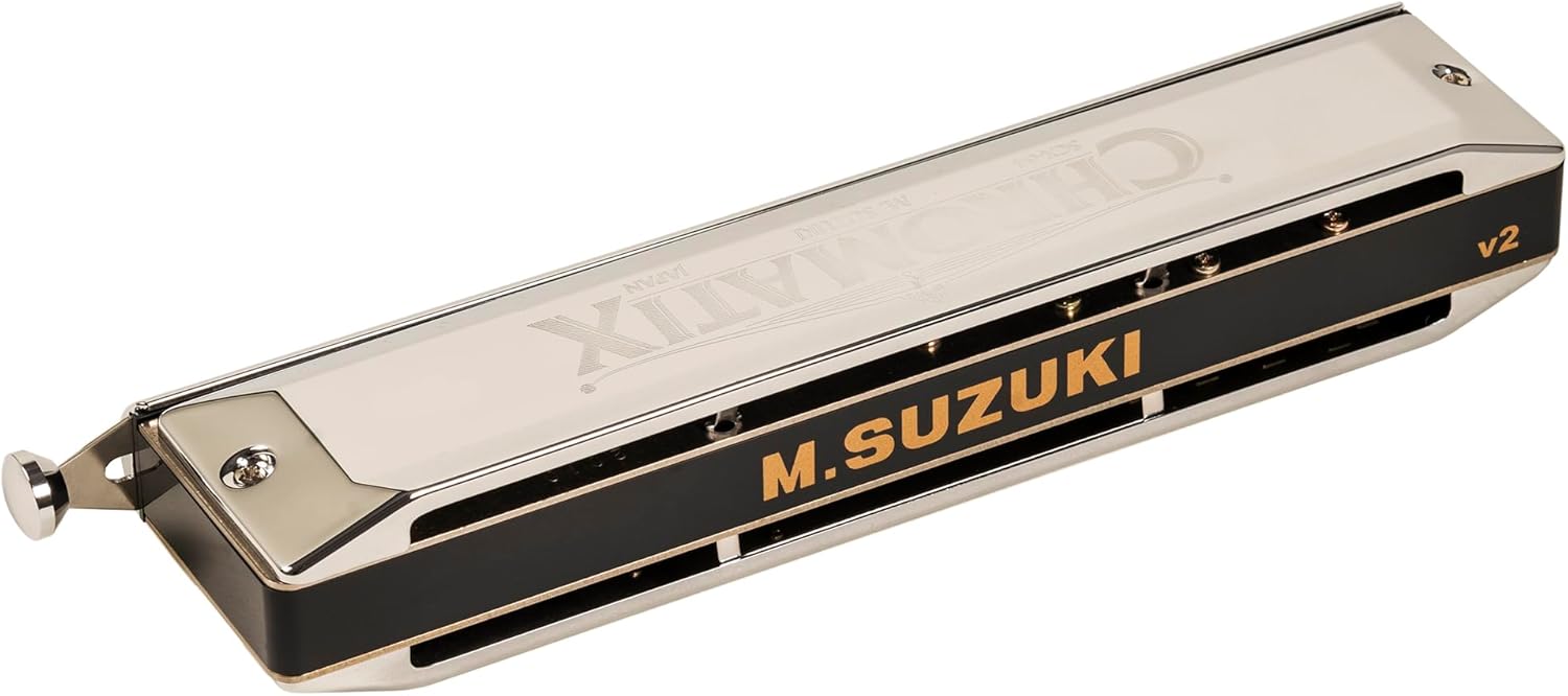 Suzuki Chromatix SCX64C - Harmonica chromatique 16 trous en do argenté avec étui souple de luxe-Lamiahaven