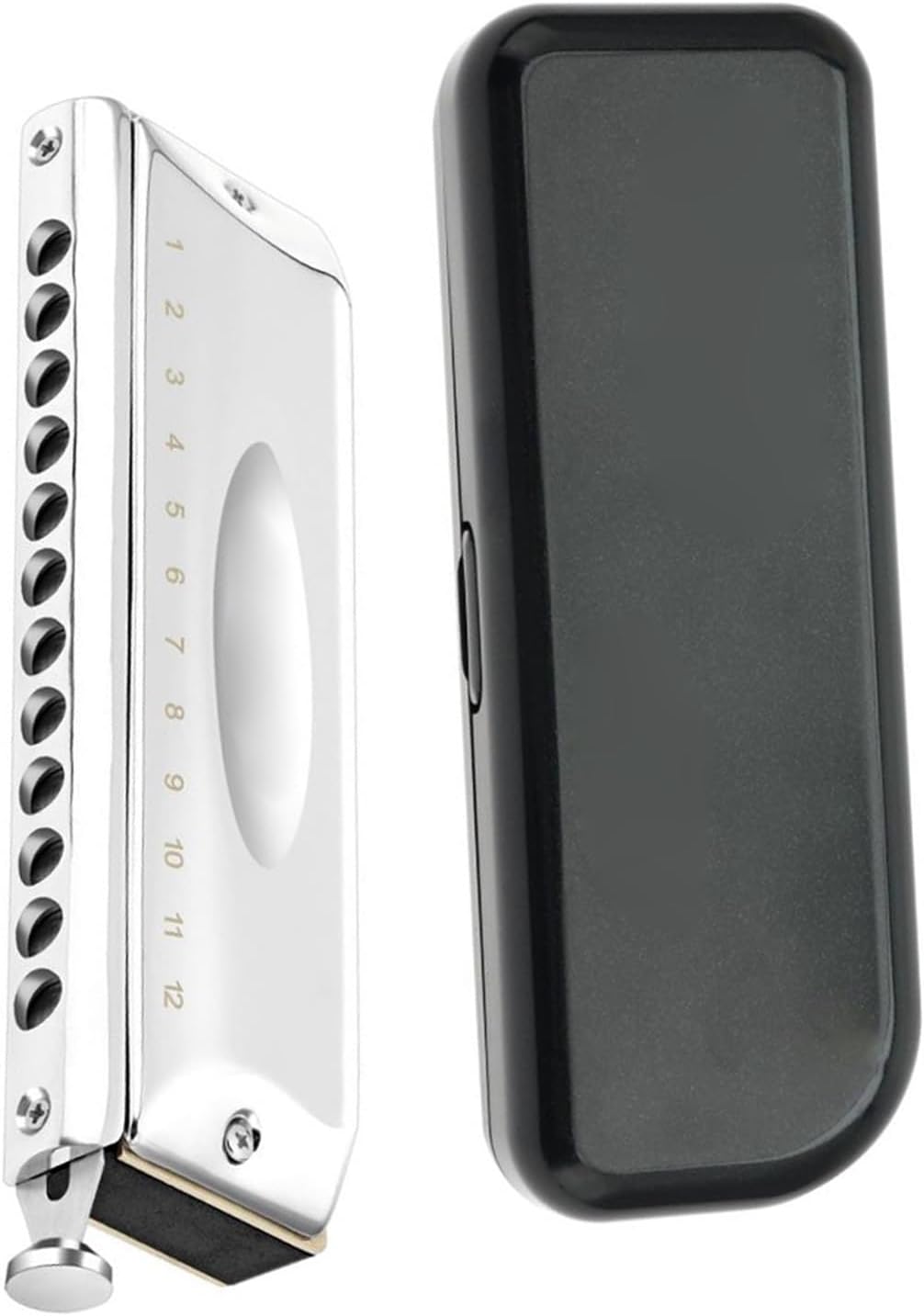 TSTS harmonica chromatique argenté 12 trous - 48 tons Key Bb - instrument de performance pour débutant-Lamiahaven
