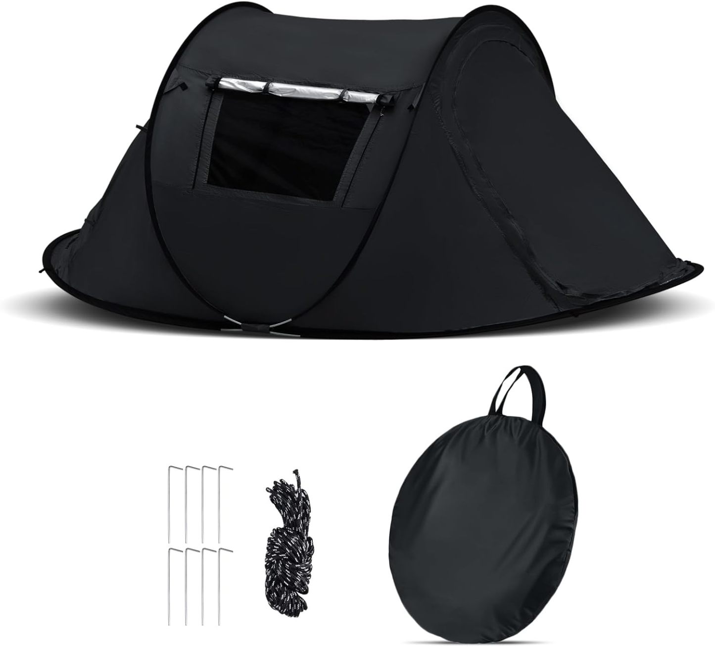 CLIPOP tente de plage pliable noire 1 à 3 personnes - abri solaire UPF 50 imperméable - camping pêche pique nique-Lamiahaven