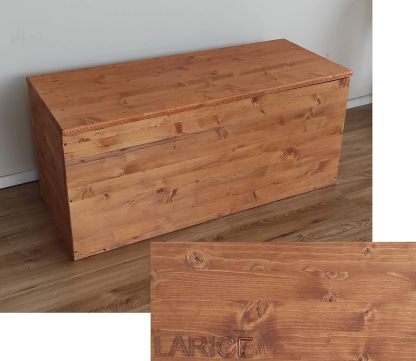 TOTAL WOOD 2012 coffre banc mélèze - Rangement bois intérieur extérieur 100 par 40 par 45 cm capacité 108 L-Lamiahaven
