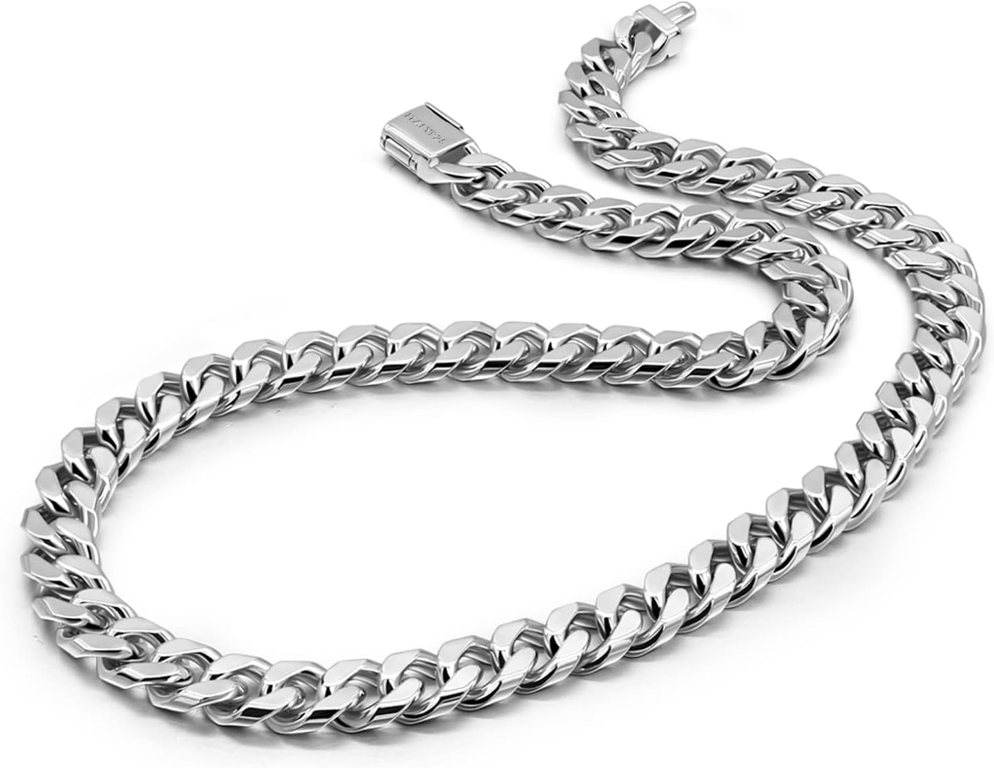 Dankadi collier cubain homme 10 mm en argent sterling 925 - chaîne Miami massive rock punk hip hop-Lamiahaven
