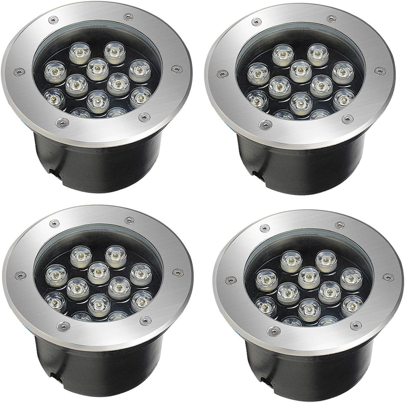 Spot de sol LED extérieur 6 W - encastrable - acier inoxydable aluminium verre trempé - étanche pluie-Lamiahaven