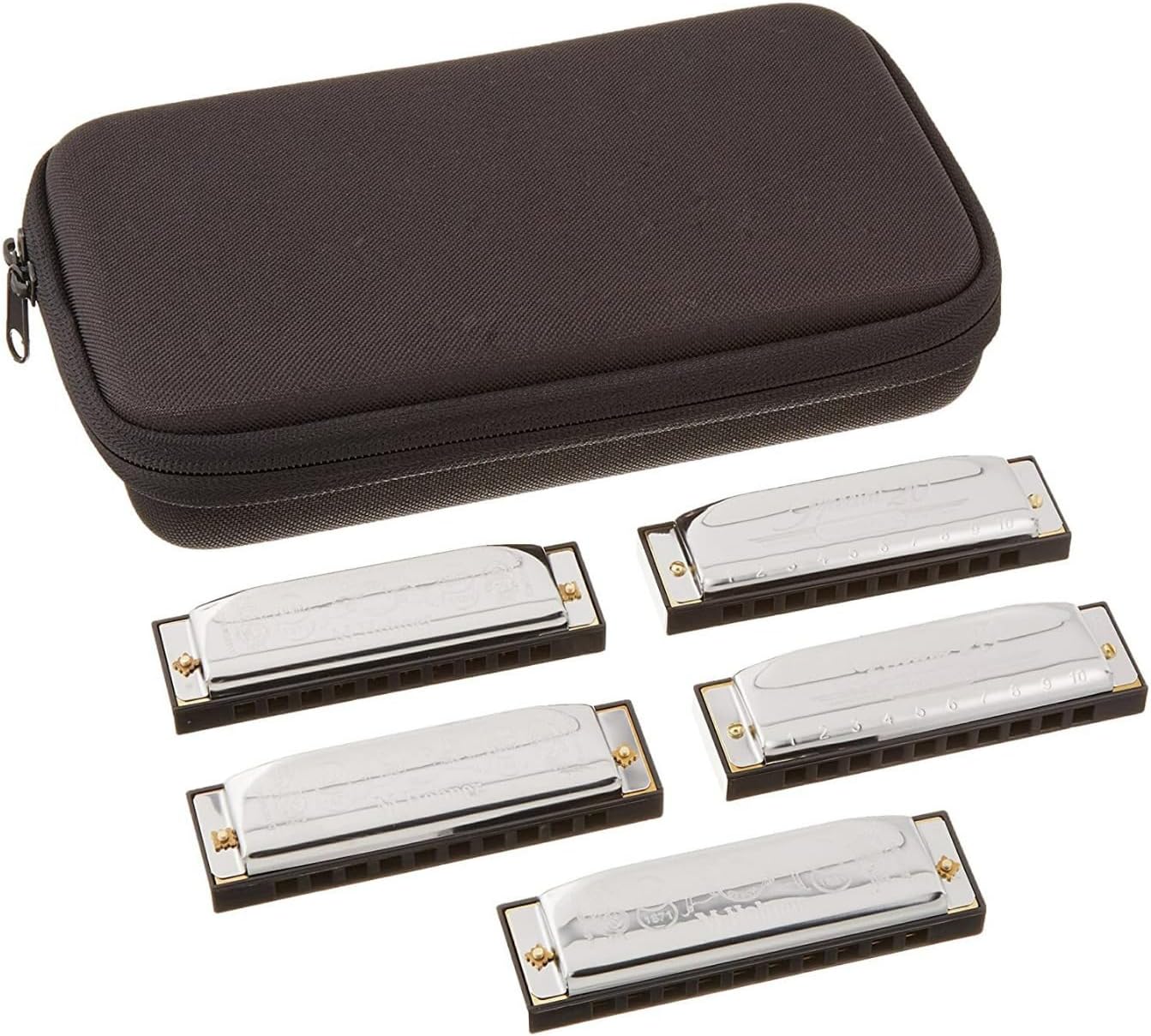 Hohner Special 20 lot de 5 harmonicas - Set diatonique C D E G A avec étui pour blues folk et pratique musicale-Lamiahaven