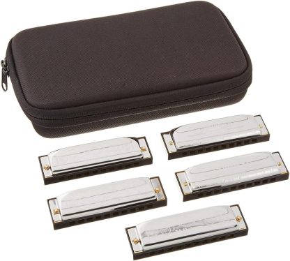 Hohner Special 20 lot de 5 harmonicas - Set diatonique C D E G A avec étui pour blues folk et pratique musicale-Lamiahaven