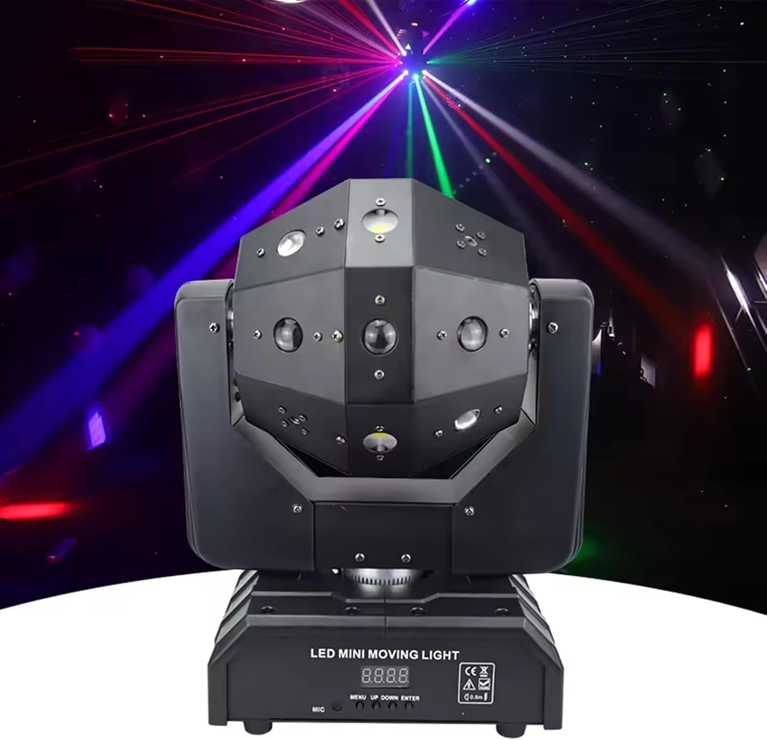 BoluDukNN projecteur de scène 3 en 1 RGB 120W - rotation 360 - DMX512 commande vocale 16 têtes mobiles-Lamiahaven