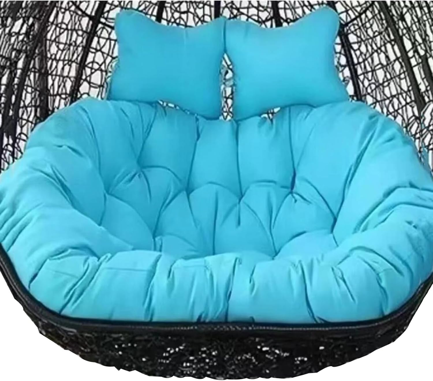 Coussin bleu ciel pour balancelle double extérieure - chaise hamac deux personnes - 150 par 110 cm-Lamiahaven