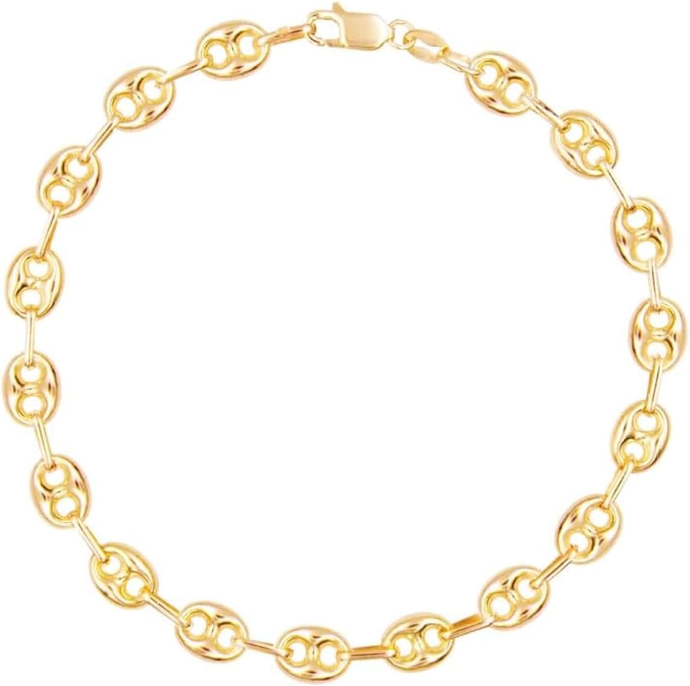 Bracelet homme or jaune maille grain de café - bijou français en or - chaîne à maille élégante-Lamiahaven