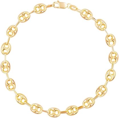 Bracelet homme or jaune maille grain de café - bijou français en or - chaîne à maille élégante-Lamiahaven