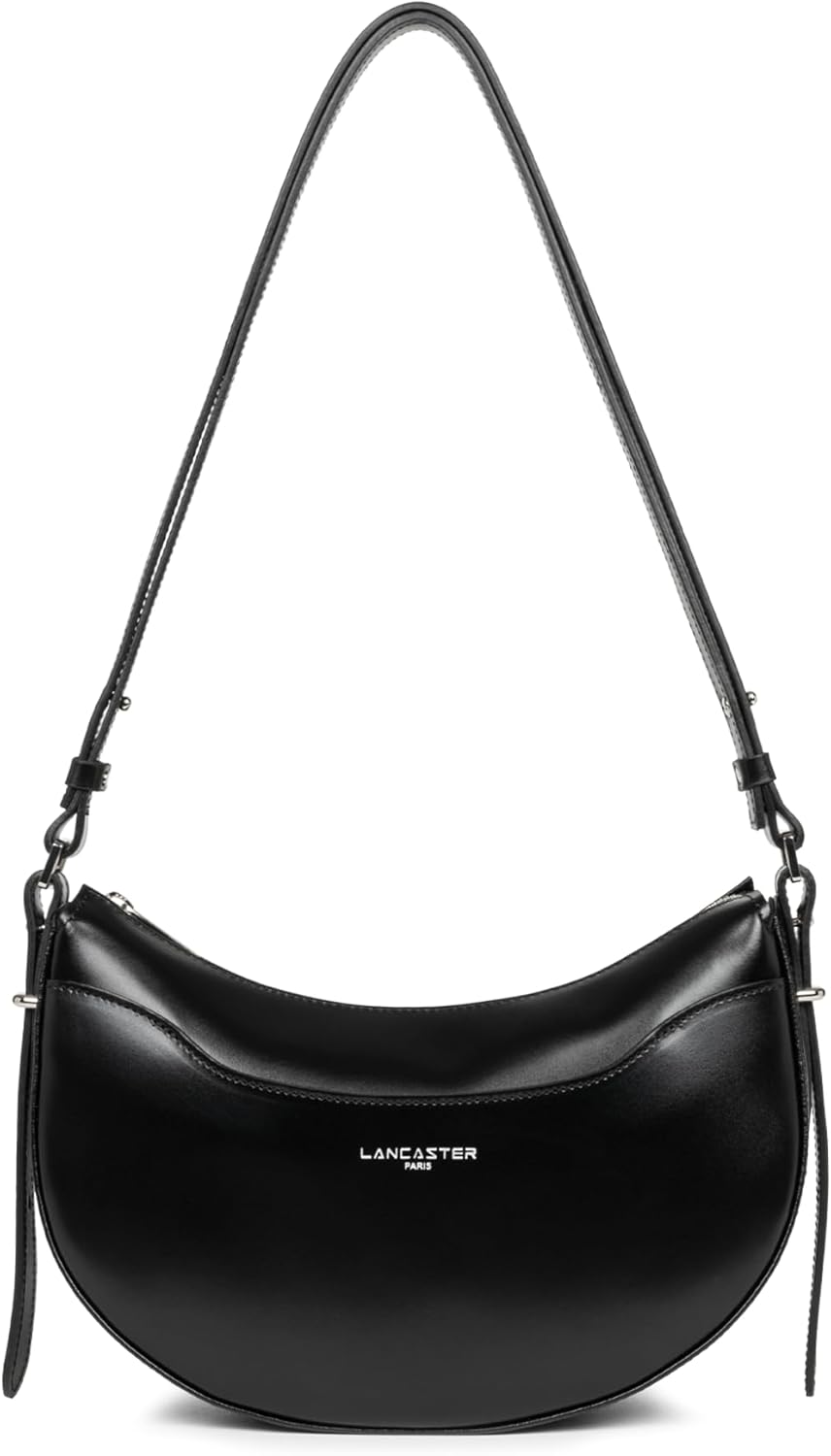Lancaster Soft Ace sac unisexe noir - sac en cuir 100 avec doublure polyester - fermeture éclair taille unique-Lamiahaven