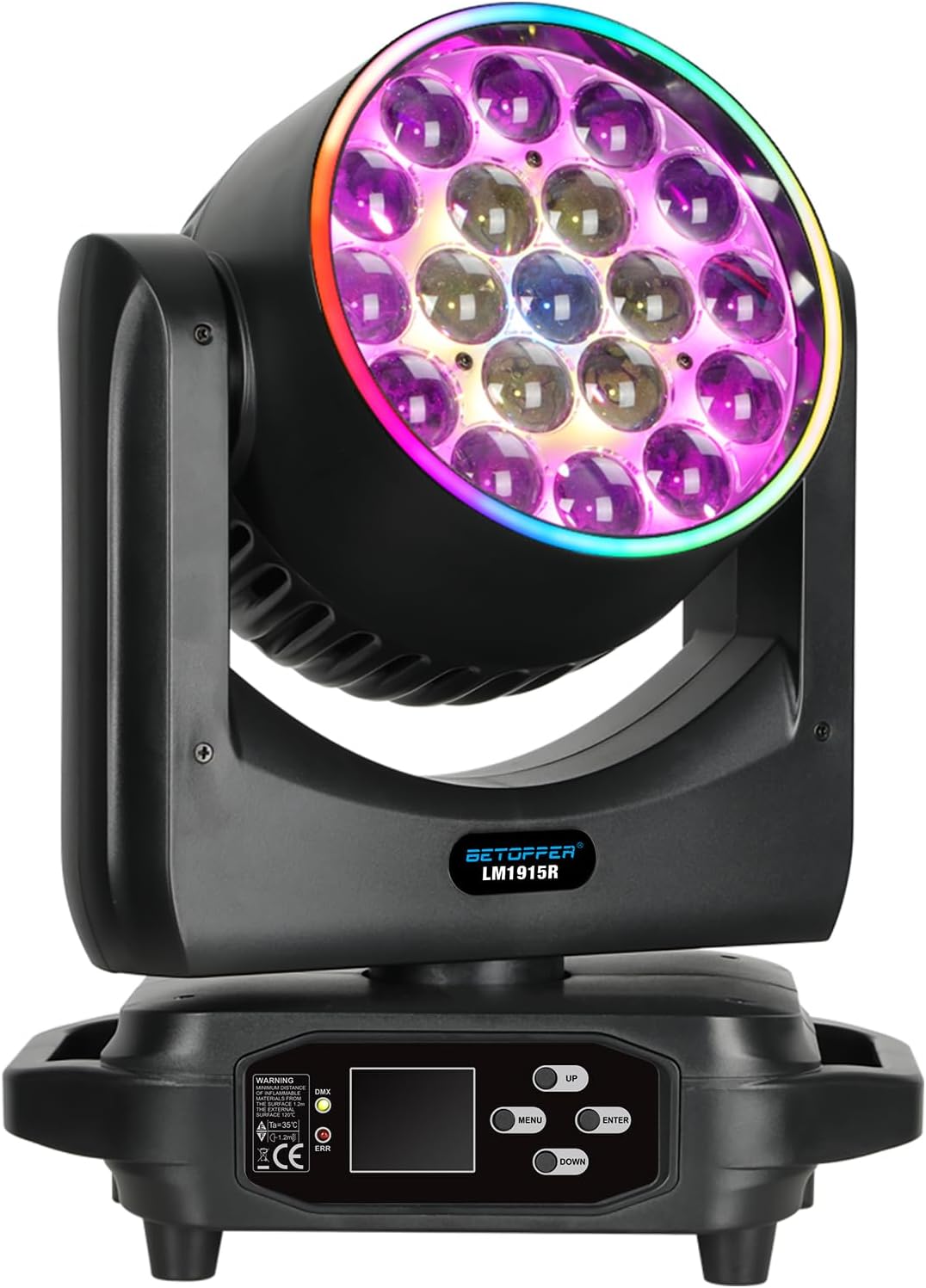 BETOPPER - lyre LED moving head 19 LED RGBW DMX - projecteur DJ effets bande lumineuse mariage fête club-Lamiahaven
