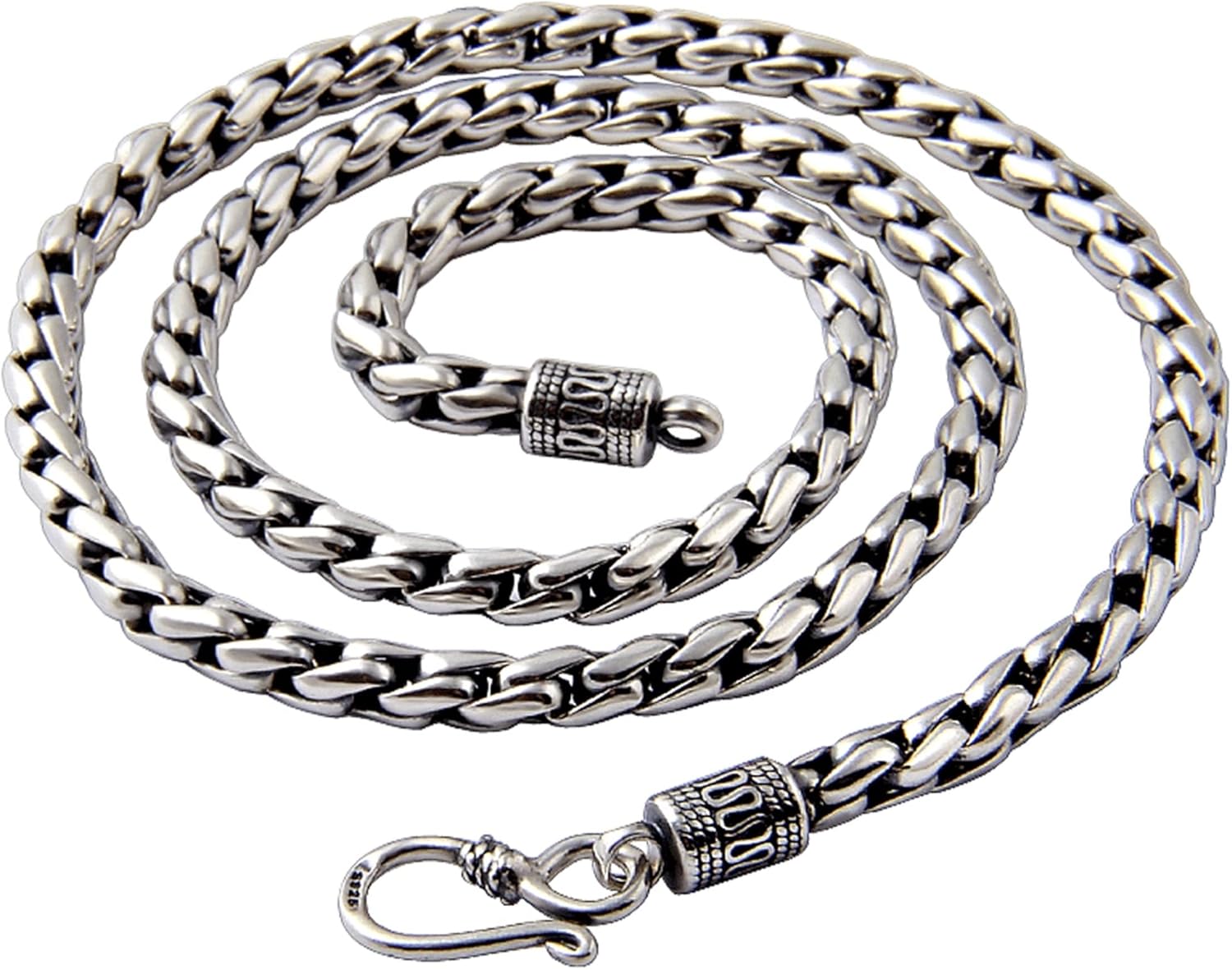 Collier AmDxD homme - pendentif argent sterling 925 - chaîne Spiga 4,6 mm - longueur 22 pouces-Lamiahaven