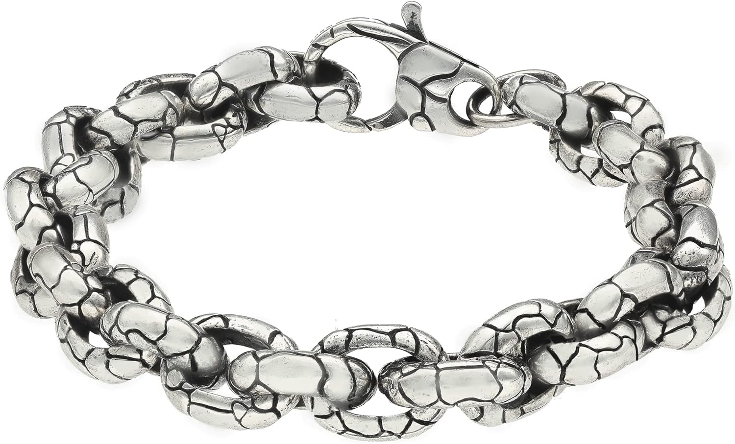 Bracelet homme ORUS BIJOUX - argent rocaille - taille 21 cm - fabrication Italie-Lamiahaven